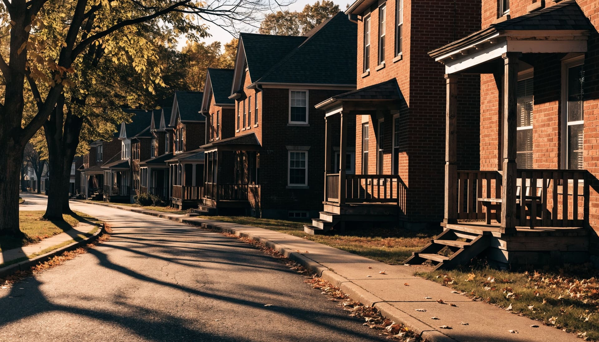 A street of brick row houses in a small Pennsylvania town (representative image)