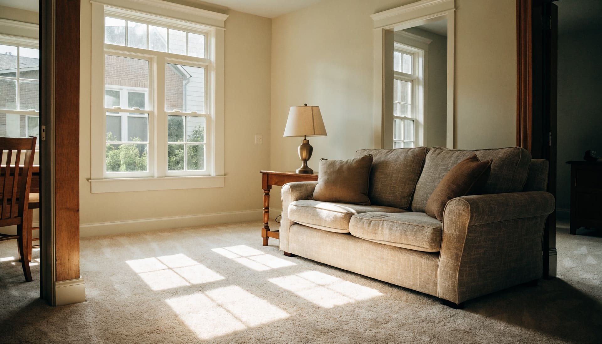 A bright, freshly restored living room (representative image)