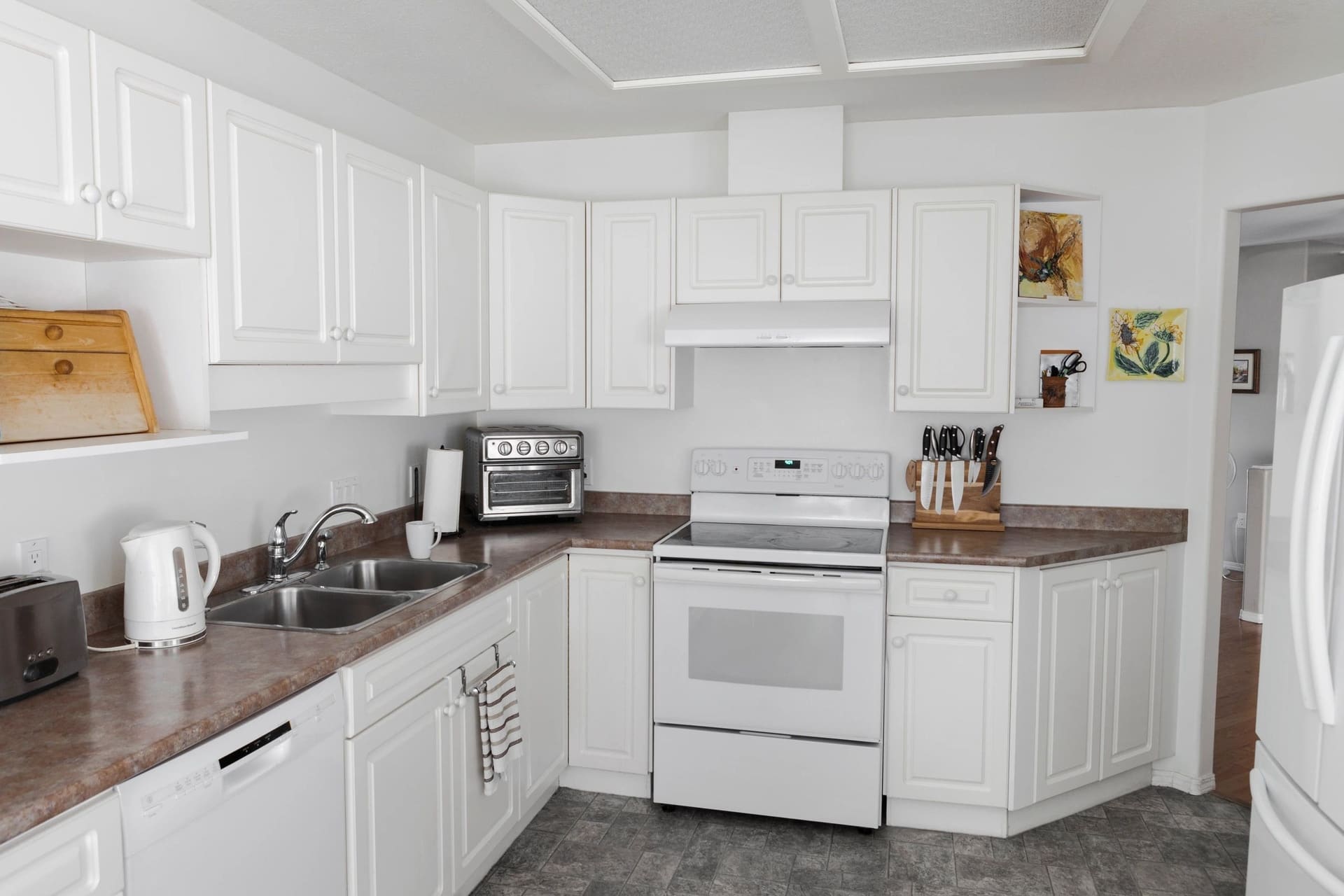 A remodeled white kitchen